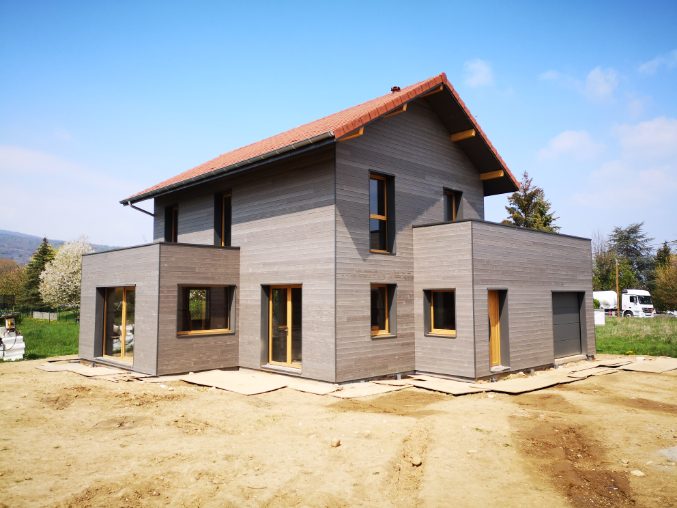 Photo de la construction en cours d'une maison ossature bois - 2019 - David Ratanat Architecte DPLG